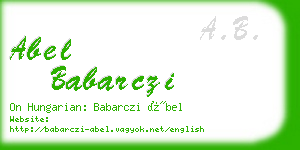 abel babarczi business card